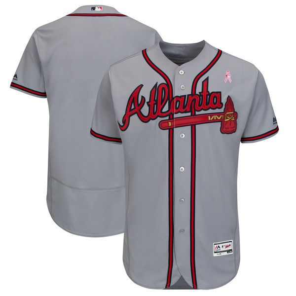 Men Atlanta Braves Blank Grey Mothers Edition MLB Jerseys->atlanta braves->MLB Jersey